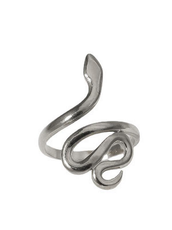 Creative Snake Design Cuff Ring,  Stainless Steel Ring, Fashion Jewelry Accessories for Women & Girls