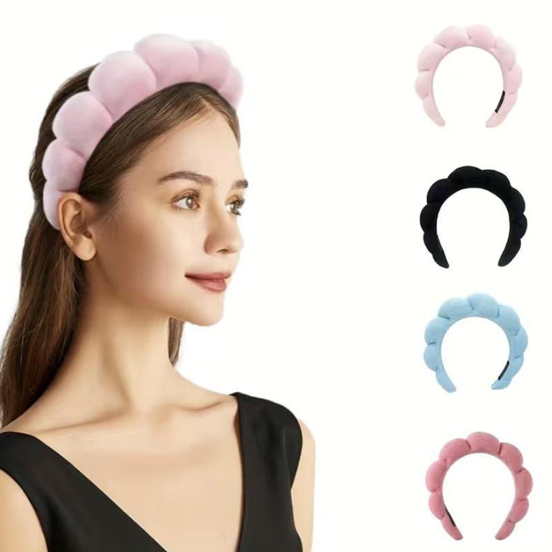 Summer Face Washing Hair Hoop, Trending Products, 3 Counts set Soft Fluffy Sponge Headband for Daily Use, Non-slip Hair Band for Women & Girls, Summer Essentials