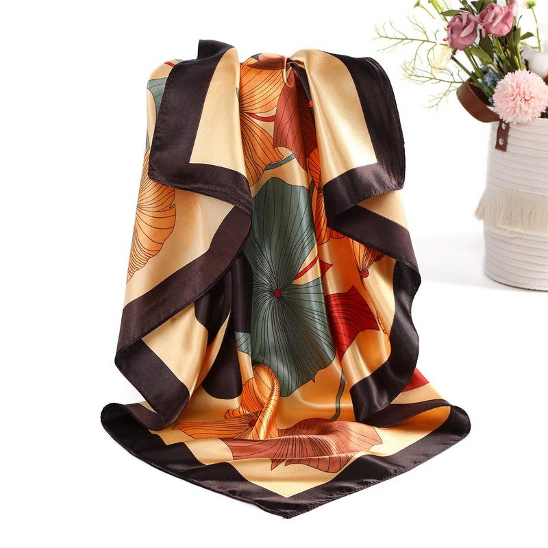 4-piece suit 35'' Printed Large Square Satin Head Scarf Neck Scarves for Women Silk Like Neck Hair Kerchief Bandanas Sleeping Head Wraps Hair Band Headscarf Man Hair Accessories