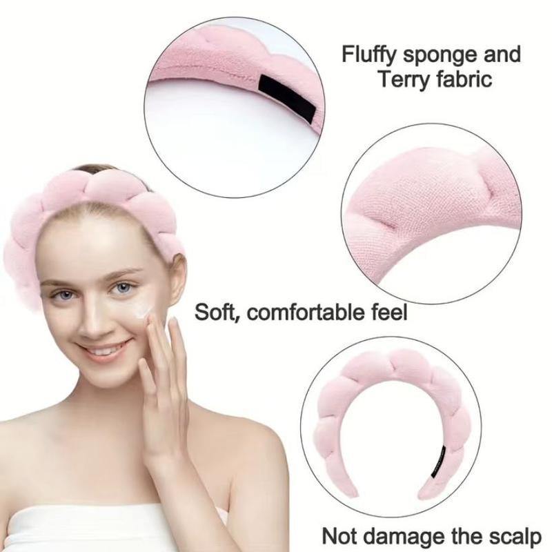 Summer Face Washing Hair Hoop, Trending Products, 3 Counts set Soft Fluffy Sponge Headband for Daily Use, Non-slip Hair Band for Women & Girls, Summer Essentials