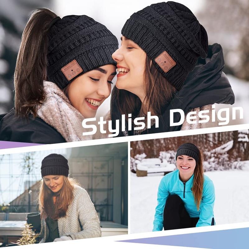 Christmas Gifts for Women Bluetooth Beanie Women - Bluetooth Hat with Bluetooth Headphones Winter Cap Birthday Gift Ideas for Her Wife Mom Women christmas gift ideas Black Friday Deals tiktok shop store