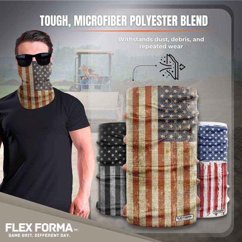 Flex Forma Patriotic Gray Thermal Neck Gaiter for Men and Women