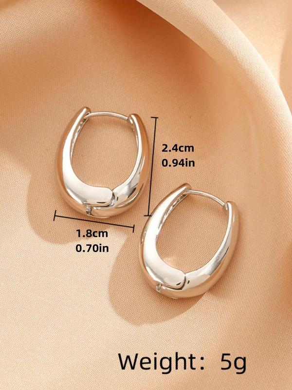 1 Pair Simple Design All-match Plain Hoop Earrings, Minimalist Stylish Hoop Earrings, Fashionable Earrings for Women, Daily Use