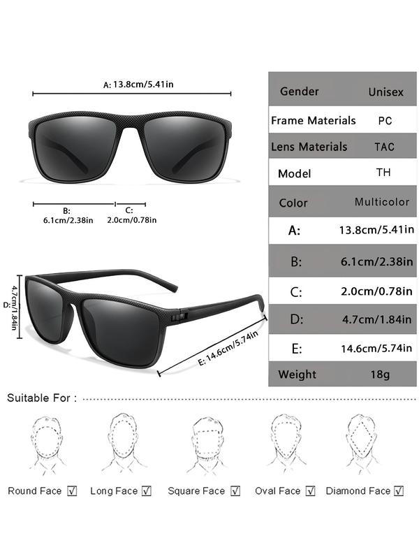 Unisex Square Polarized Sunglasses, Casual Sun Protection Glasses Trends 2024 for Women for Outdoor Activities, Fishing, Driving, Hiking, Cycling, Running