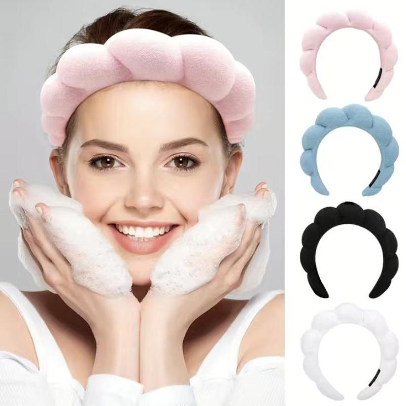 Summer Face Washing Hair Hoop, Trending Products, 3 Counts set Soft Fluffy Sponge Headband for Daily Use, Non-slip Hair Band for Women & Girls, Summer Essentials