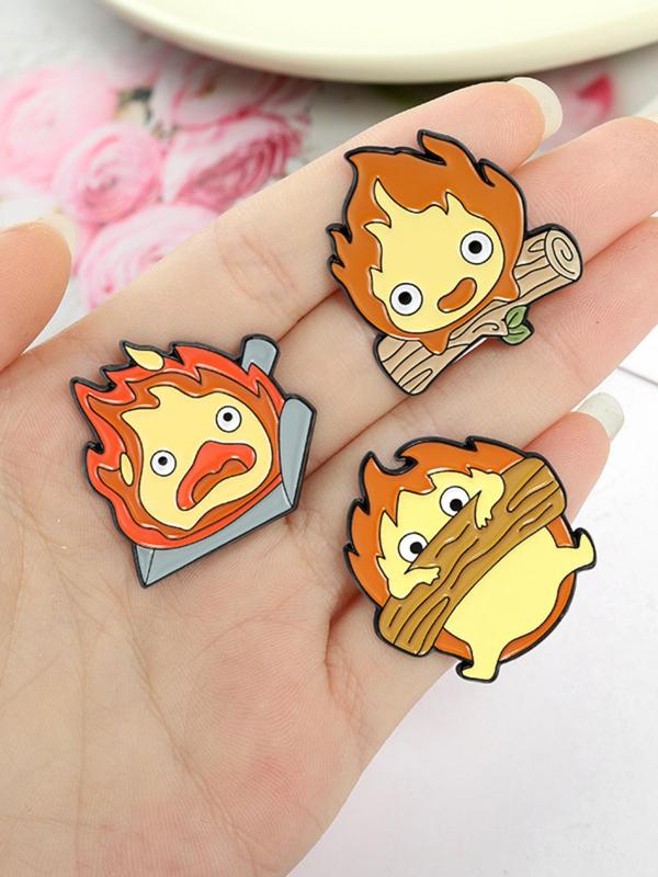 Cartoon Fireman Design Brooch, Cute Alloy Badge for Backpack & Jeans & Jacket, Fashion Accessories for Women & Men