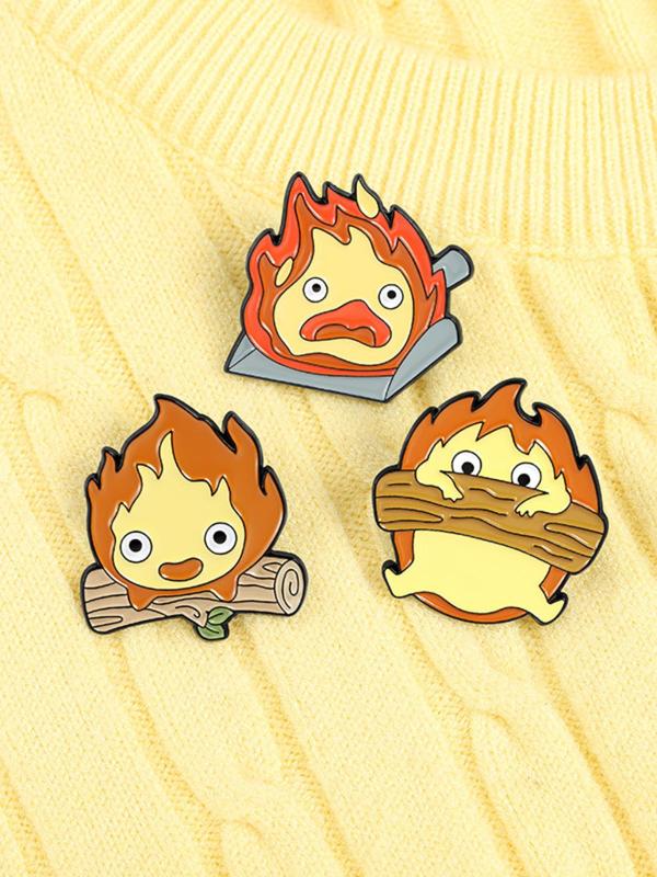 Cartoon Fireman Design Brooch, Cute Alloy Badge for Backpack & Jeans & Jacket, Fashion Accessories for Women & Men