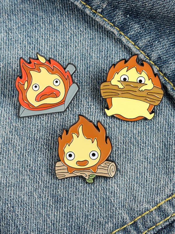 Cartoon Fireman Design Brooch, Cute Alloy Badge for Backpack & Jeans & Jacket, Fashion Accessories for Women & Men