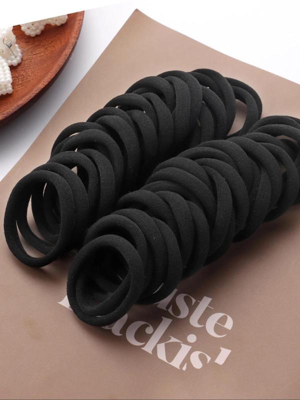 Solid Color Hair Ties (60pcs), High Elasticity Hair Ties, Casual Hair Accessories for Women & Girls, Minimalist Headwear No Crease Hair Small Ponytail Holders Suitable for Thick Hair