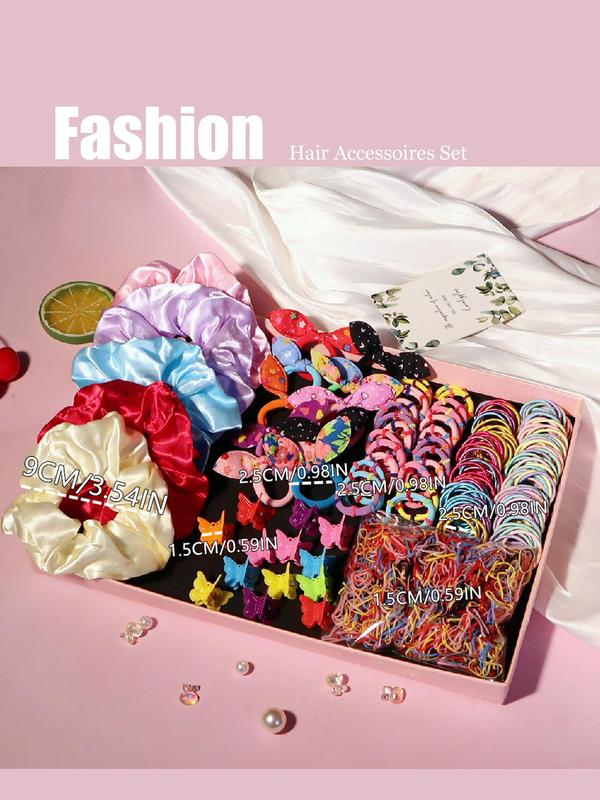 1180pcs set Cute Colorful Hair Accessories, Including Scrunchies & Hair Ties & Rubber Bands & Hair Claws Set for Women & Girls for Daily Use