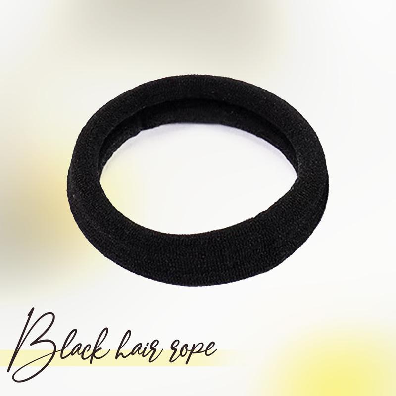 Seamless Thick Black Hair Band 1 PCS Black Hair Ties for Women Girls Elastic Hair Ties No Damage Ponytail Holder