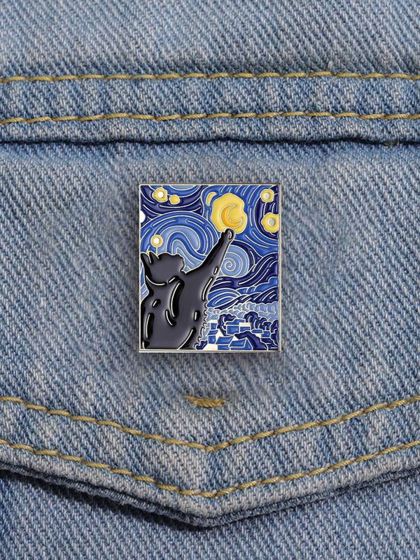 Creative Oil Painting Series Brooch, Cute Bear Design Brooch, Fashion Accessories for Women & Men