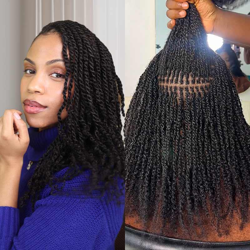 QVR Natural Black Afro kinky Bulk Hair Extensions For Braiding Dreadlock Human Hair 3