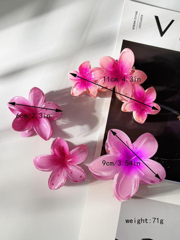 Ombre Flower Design Hair Claw Clips, Casual Flower Hair Clip Hair Accessories for Women, Trendy Hair Accessories for Daily Wear