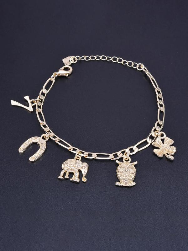 Fashion Creative Elephant Design Bracelet, Lucky Bracelet for Women & Men, Daily, Trendy All-match & Exquisite Jewelry for Birthday Gift