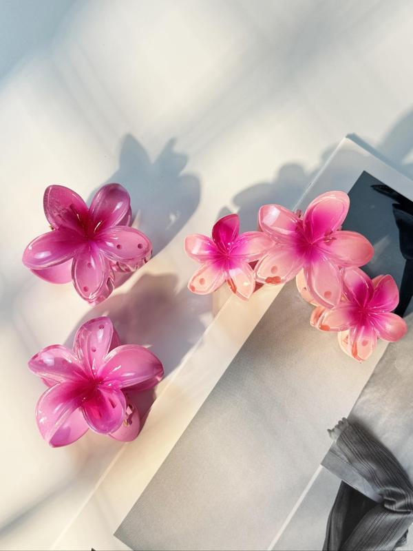 Ombre Flower Design Hair Claw Clips, Casual Flower Hair Clip Hair Accessories for Women, Trendy Hair Accessories for Daily Wear