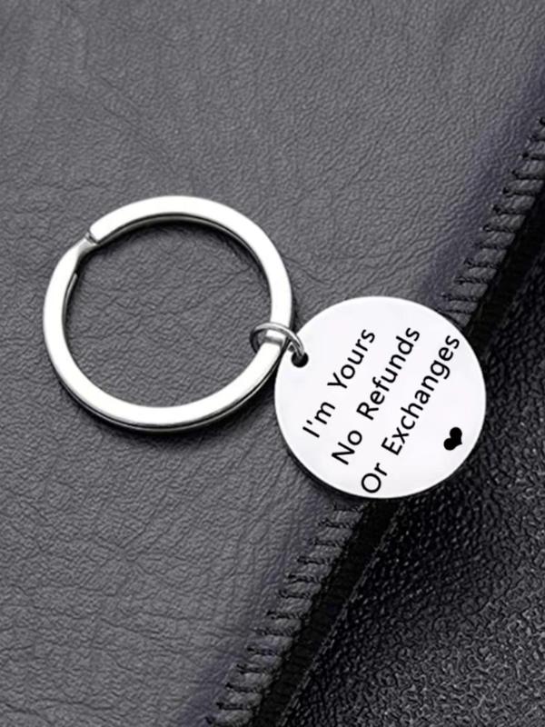 Cute Romantic Letters Engraved Car Keychain, Chic Meaningful Trendy Keychain & Key Fob, Fashionable Accessories As Valentines Gift for Boyfriend & Girlfriend