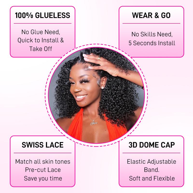 FORGIRLFOREVER Wear And Go Glueless Wig 6x4 Pre Cut Mongolian Kinky Curly Wig Beginner Friendly Ready To Go Lace Front Closure Human Hair Wig