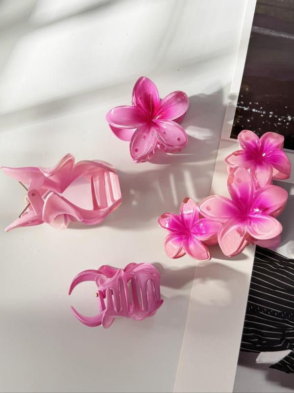 Ombre Flower Design Hair Claw Clips, Casual Flower Hair Clip Hair Accessories for Women, Trendy Hair Accessories for Daily Wear