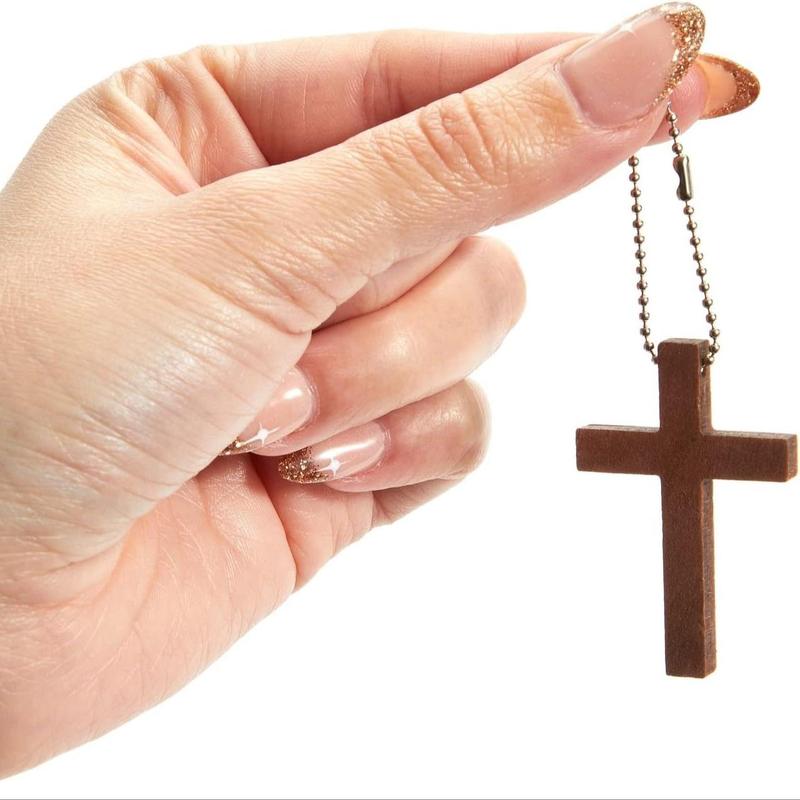 Wooden Cross Pendant, 25pcs set Mini Wooden Cross Pendant, DIY Jewelry Making Supplies For Necklace Bracelet Earrings