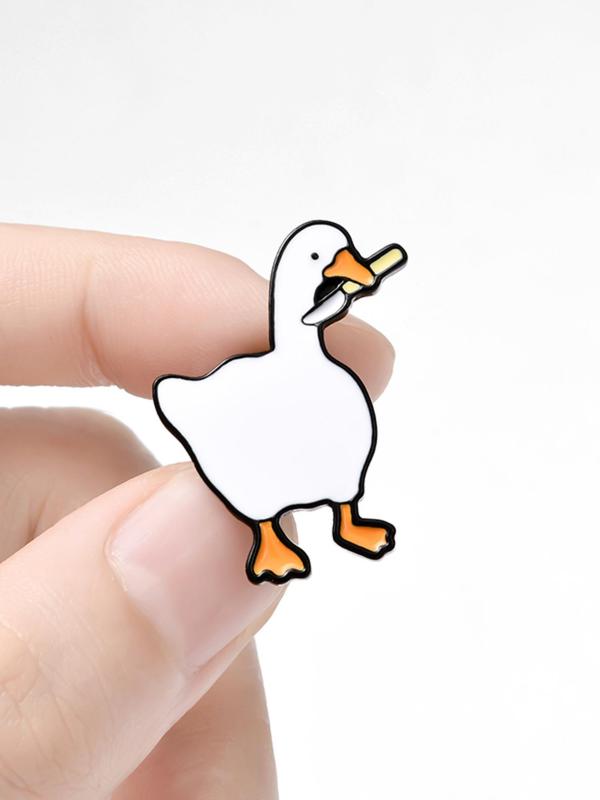 Cute Cartoon Goose Design Brooch, Summer Fashion Alloy Animal Decor Pins Jewelry for Daily Holiday Gift, Enamel Pin, Brooch Pin, Clothes Accessories for Men & Women