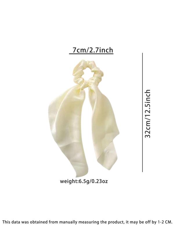 Women's Elegant Ribbon Design Hair Tie, Simple Style Plain Color Scrunchie Scarf, Minimalist Headwear Suitable for Thick Hair