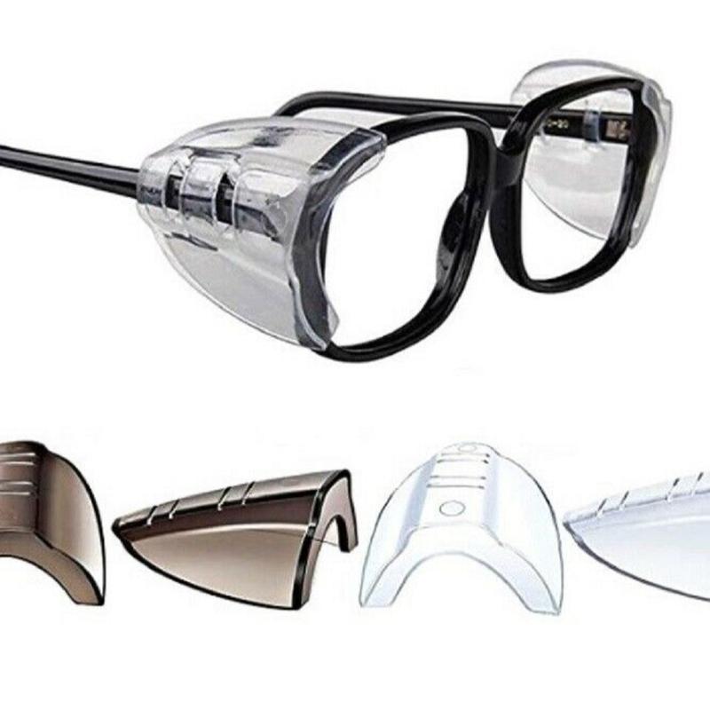 2-Pair Universal Eyeglasses Side Shields - Flexible Slip-On Safety Shields for Small to Medium Frames TIKA