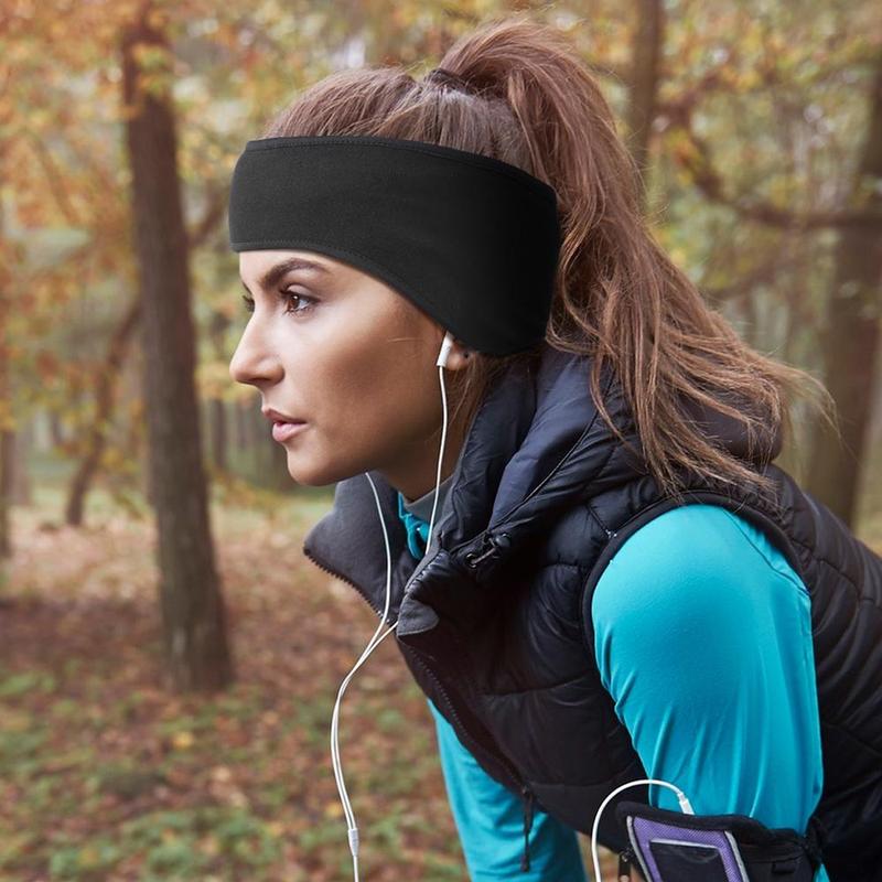 Solid Color Ear-warming Headband, Elastic Warm Sports Head Band, Outdoor Cycling Skiing Windproof Cold-resistant Headband