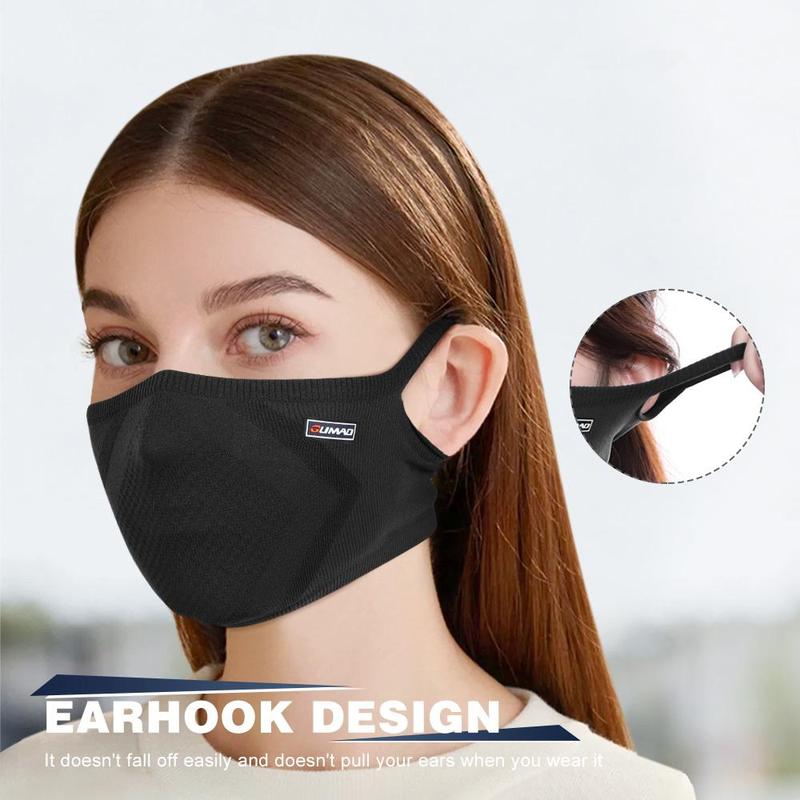 Letter Print Sports Face Mask, 1 Count Breathable Sweat Absorbing Elastic Face Mask, Reusable Face Cover For Hiking Outdoor Running