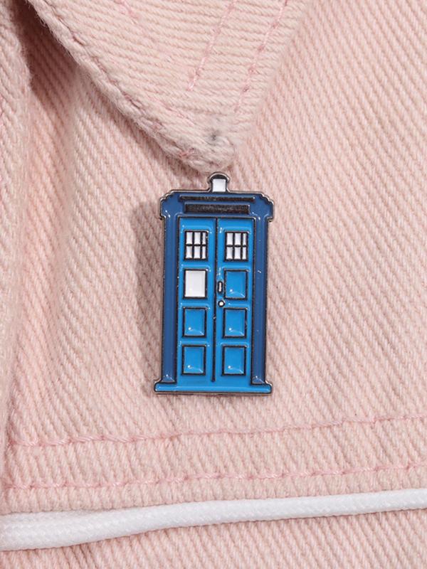 Creative Telephone Box Design Brooch Pin, Fashion Jewelry for Party, Daily Clothing Decor, Trendy All-match & Exquisite Jewelry for Birthday Gift