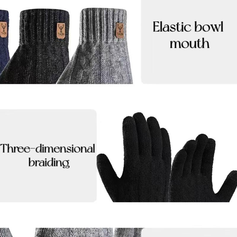 Winter Warm Touch Screen Gloves, 4 Pairs set Thickened Knitted Gloves, Outdoor Sports Gloves for Running Driving Hiking, Sports & Outdoor Accessories, Christmas Gift