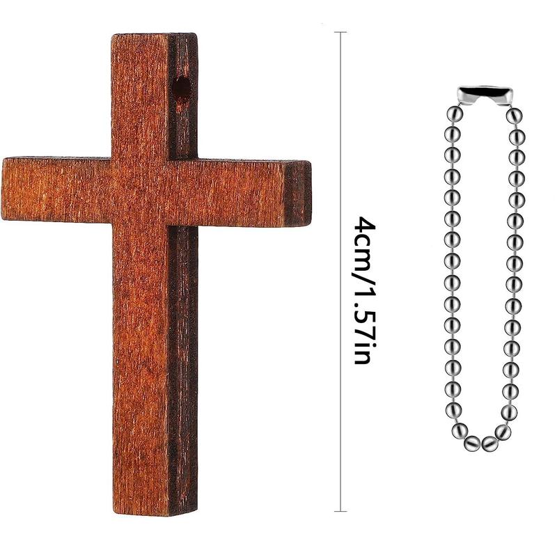 Wooden Cross Pendant, 25pcs set Mini Wooden Cross Pendant, DIY Jewelry Making Supplies For Necklace Bracelet Earrings