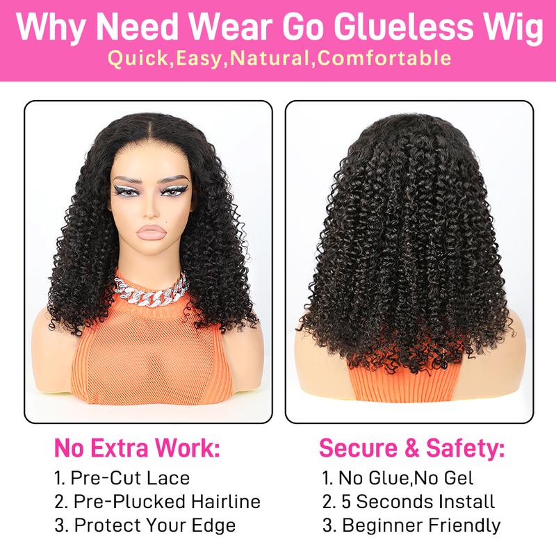 FORGIRLFOREVER Wear And Go Glueless Wig 6x4 Pre Cut Mongolian Kinky Curly Wig Beginner Friendly Ready To Go Lace Front Closure Human Hair Wig