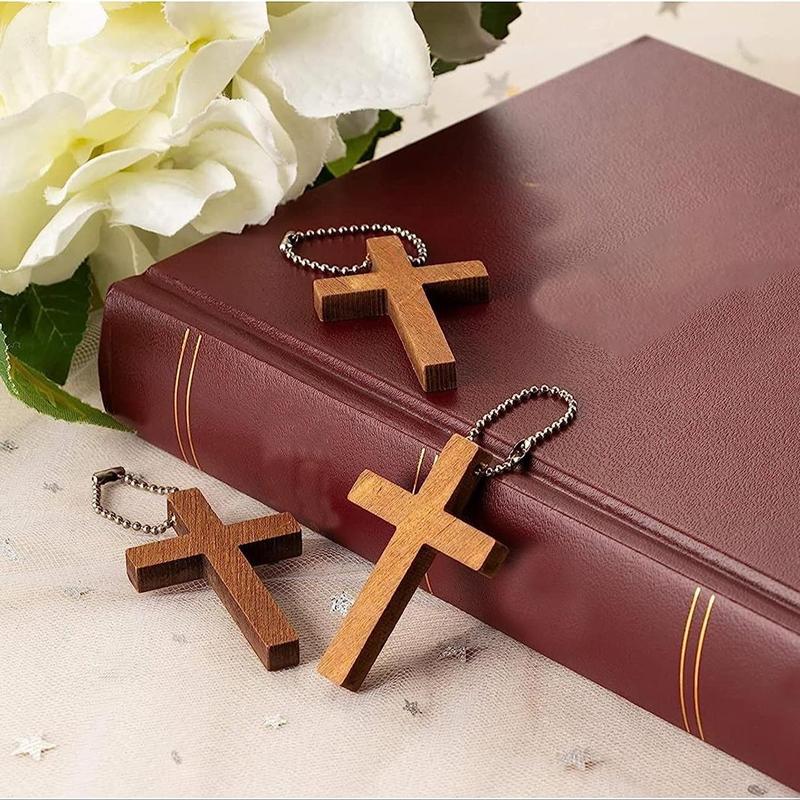 Wooden Cross Pendant, 25pcs set Mini Wooden Cross Pendant, DIY Jewelry Making Supplies For Necklace Bracelet Earrings