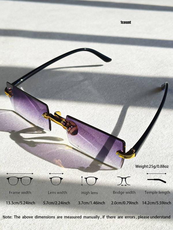 Unisex Vintage Square Frame Sunglasses (5 Pairs), Trendy Ombre Color Sunglasses, Summer Fashionable Versatile Accessories for Everyday Driving & Back To School