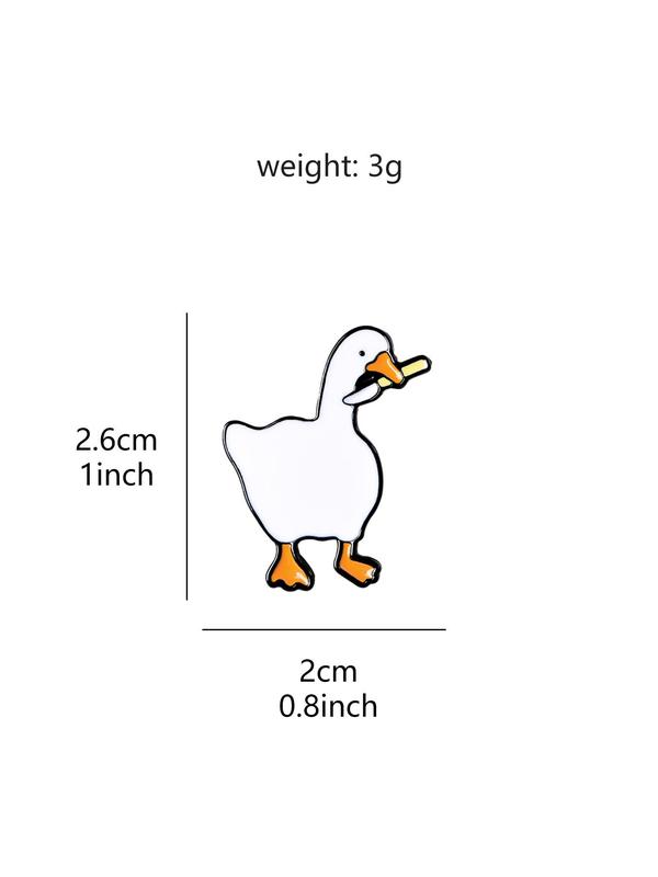 Cute Cartoon Goose Design Brooch, Summer Fashion Alloy Animal Decor Pins Jewelry for Daily Holiday Gift, Enamel Pin, Brooch Pin, Clothes Accessories for Men & Women