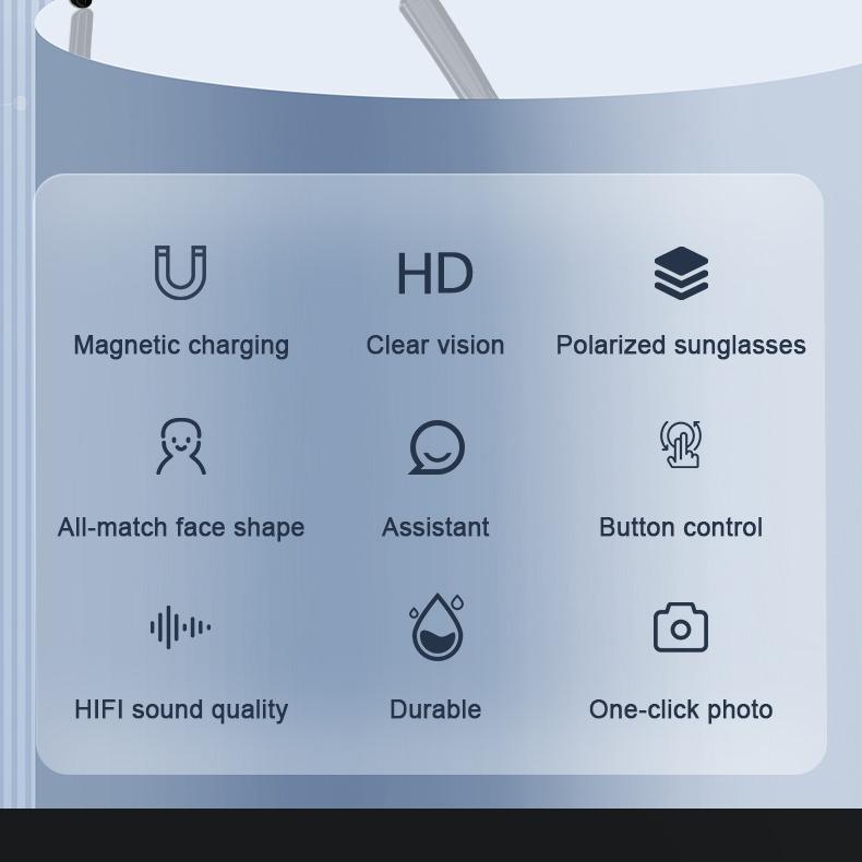 smart audio glasses Automatic pairing,audio call, voice assistant ,Video cool equipment, smart glass