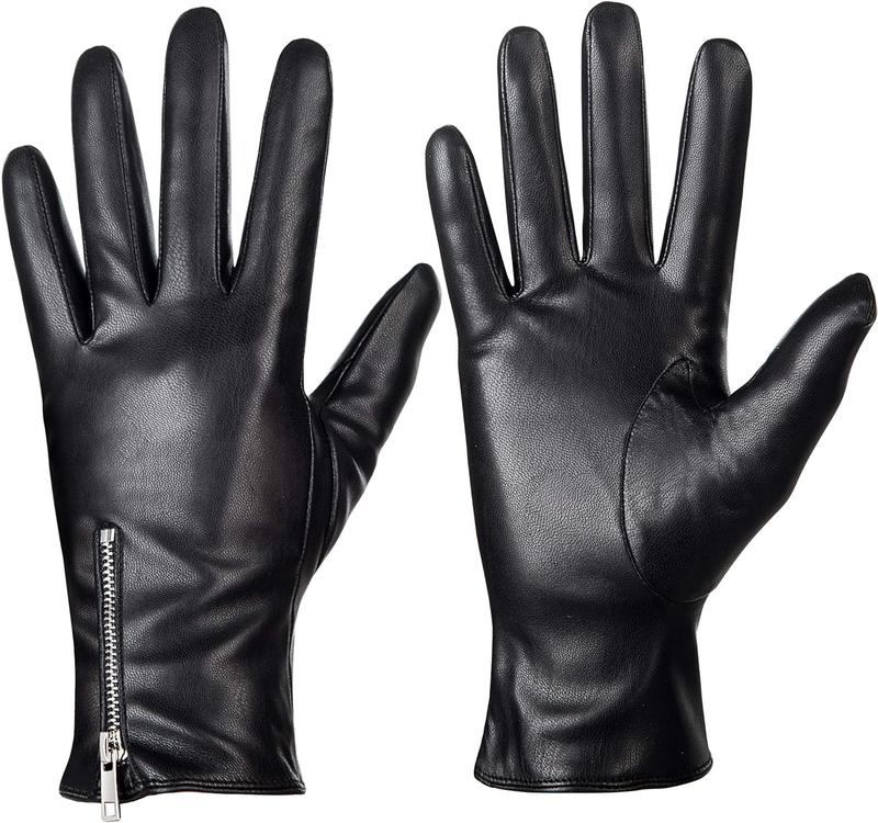 Winter Leather Gloves for Women, Touchscreen Texting Warm Driving Gloves