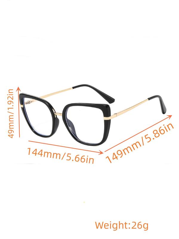 Trendy Plain or Contrasting Frame Design Eyeglasses, 1 Pair Casual Simple Eyeglasses for Women and Men, Fashion Eyeglasses for Outdoor Sports or Daily Use, Travel Accessories