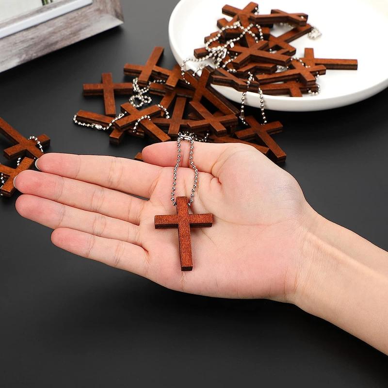 Wooden Cross Pendant, 25pcs set Mini Wooden Cross Pendant, DIY Jewelry Making Supplies For Necklace Bracelet Earrings