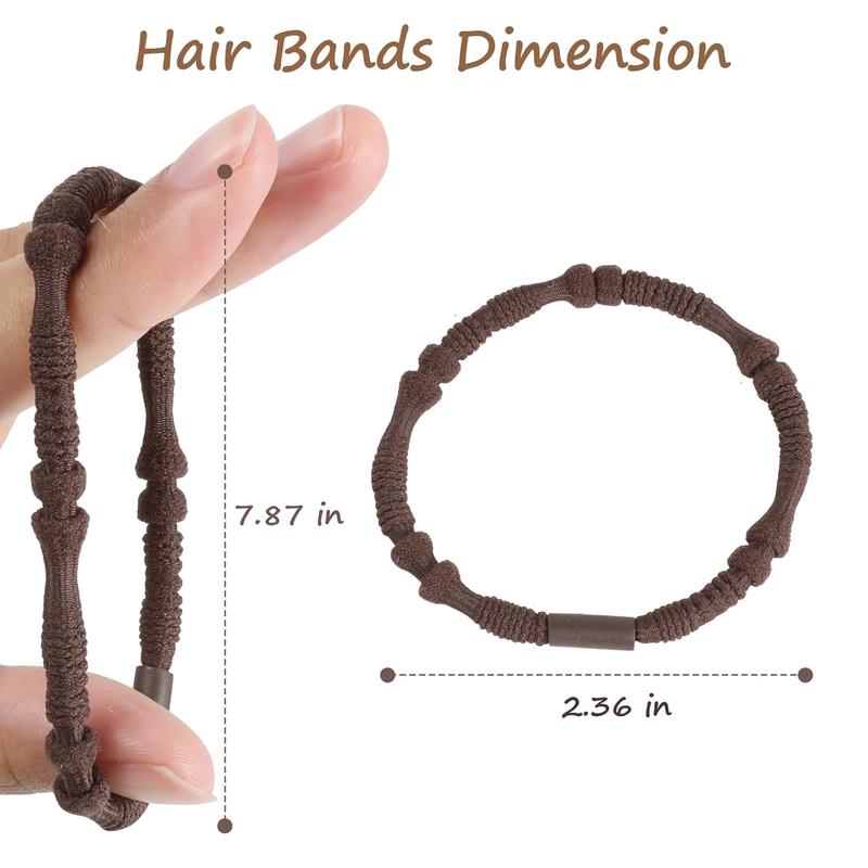 Boho Hair Ties, 20 count of 4 Styles Cute Bands for Thick or Thin Hair, No  Elastic Bracelets, Brown Hair Accessories for Girls and Women