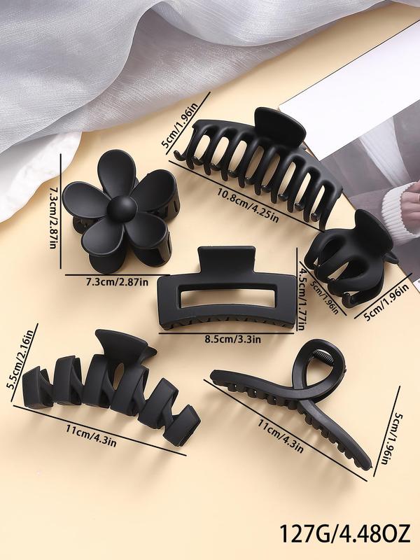 Simple Plain Hollow Out Design Hair Claw, Fashionable Hair Accessories for Women & Girls, Frosted Anti-skid Design Hair Claw Suitable for Thick Hair