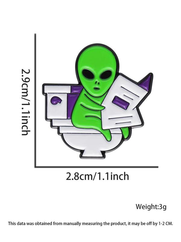 Cartoon Alien Design Brooch, Creative Alloy Clothes Brooch, Fashion Accessories for Men & Women, Perfect for Birthday Gift