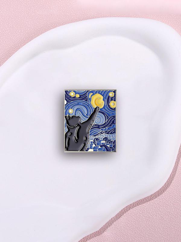 Creative Oil Painting Series Brooch, Cute Bear Design Brooch, Fashion Accessories for Women & Men