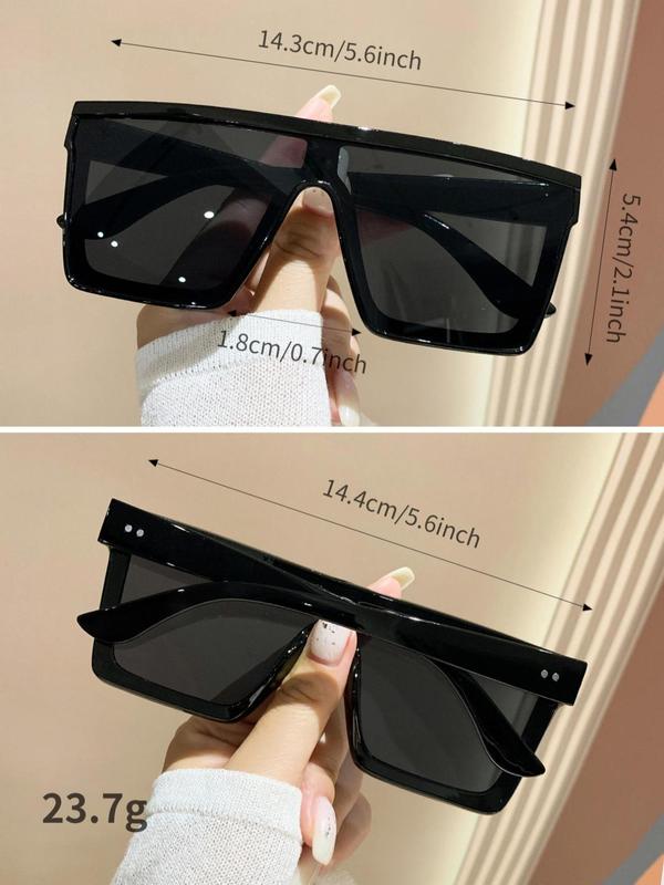 Unisex Simple Plain Color Sunglasses (1 Pair), Trendy Casual Flat Top Sunglasses for Everyday Use, Fashion Accessories for Outdoor Activities