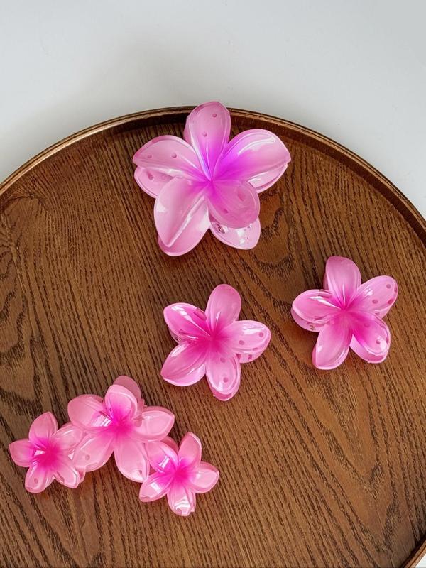 Ombre Flower Design Hair Claw Clips, Casual Flower Hair Clip Hair Accessories for Women, Trendy Hair Accessories for Daily Wear