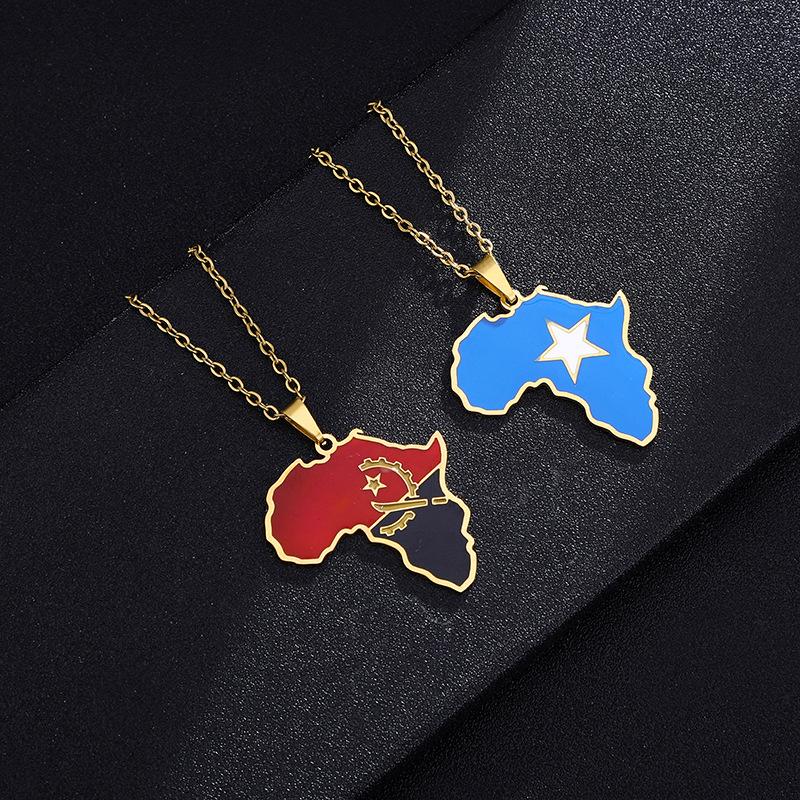 Hot selling creative world maps, national flags, necklaces, pendants,Women and men jewelry,tiktok shop