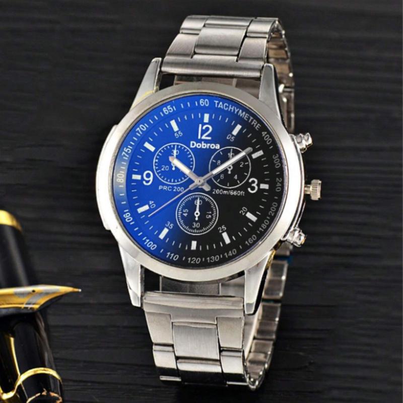 1pc Men Silver Stainless Steel Strap Business Round Dial Quartz Watch, For Daily Life