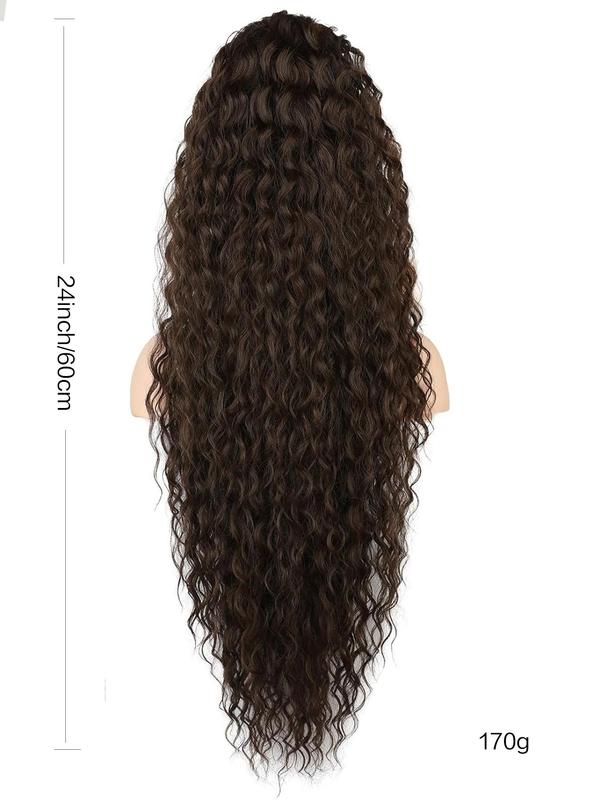 24 Inch Long Coily Ponytail Extension, Synthetic Heat Resistant Fiber Drawstring Ponytail Extension, Hairpiece for Women