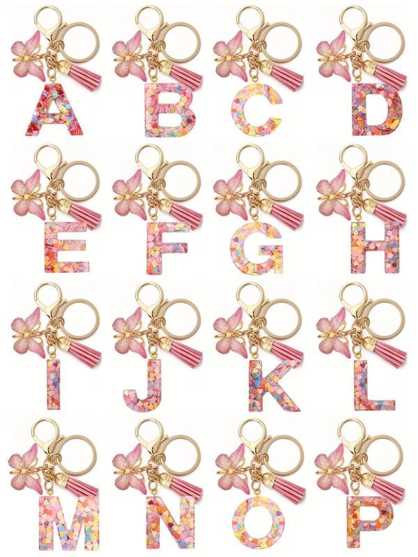 Letter Butterfly Design Keychain, Fashionable Keychain for Women & Men, Trendy All-match & Exquisite Keychain for Birthday Gift